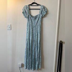 Lulu's Blue Floral Maxi Dress